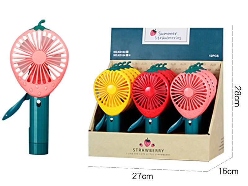 Strawberry Spray Hand Pressure Fan 12pcs