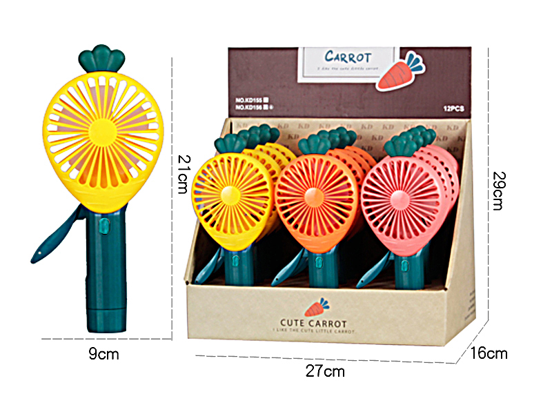 Carrot Hand Pressure Fan 12pcs