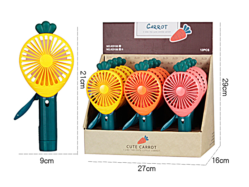 Carrot Shape Spray Hand Pressure Fan 12pcs