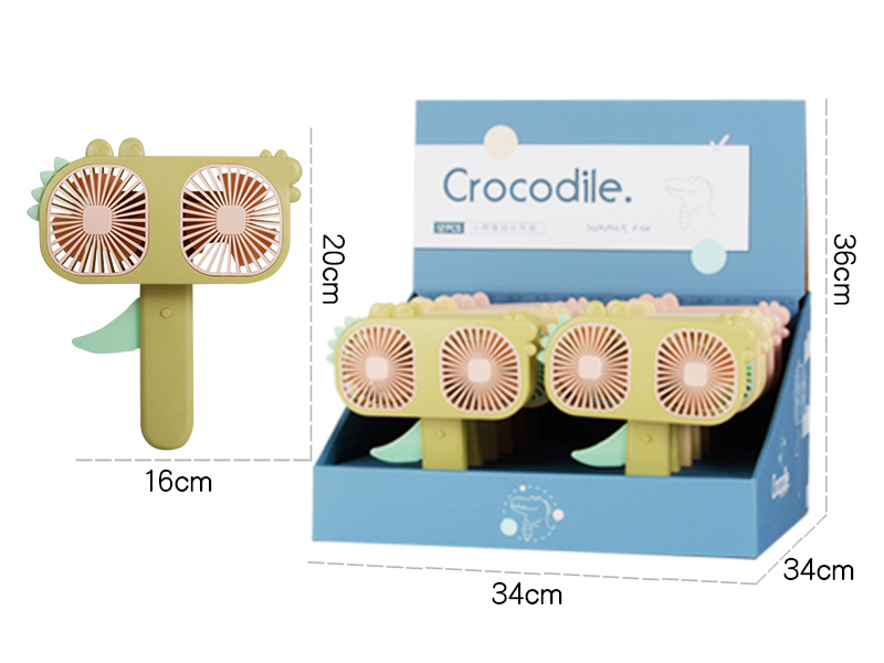 Crocodile Double-Head Handheld Fan 12PCS