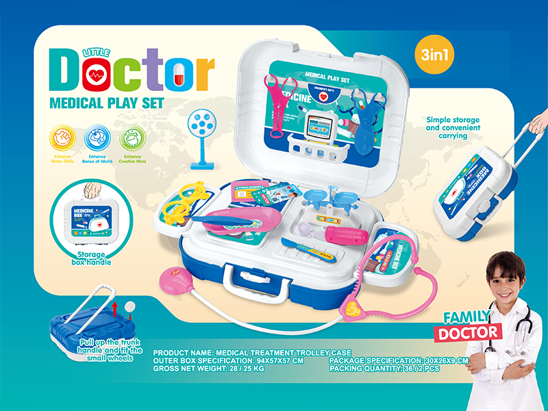 3 In 1 Doctor Box Trolley Case
