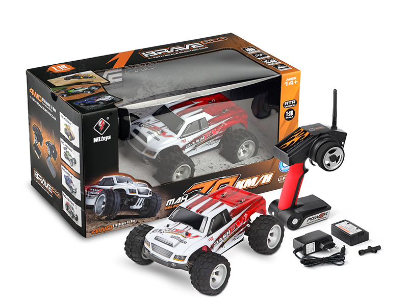 1:18 2.4G Remote Control 4WD High Speed Monster Trunk