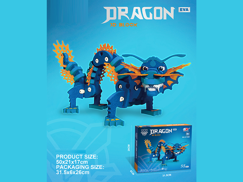 3D Eva Assembly Building Block - Ice Dragon (91Pcs)