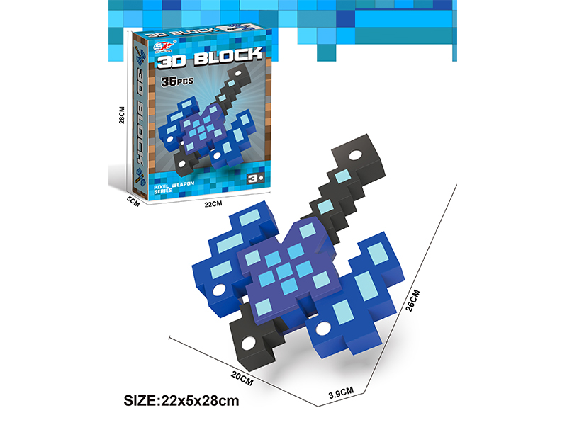 3D Eva Assembly Building Block - Axe Head (36Pcs)