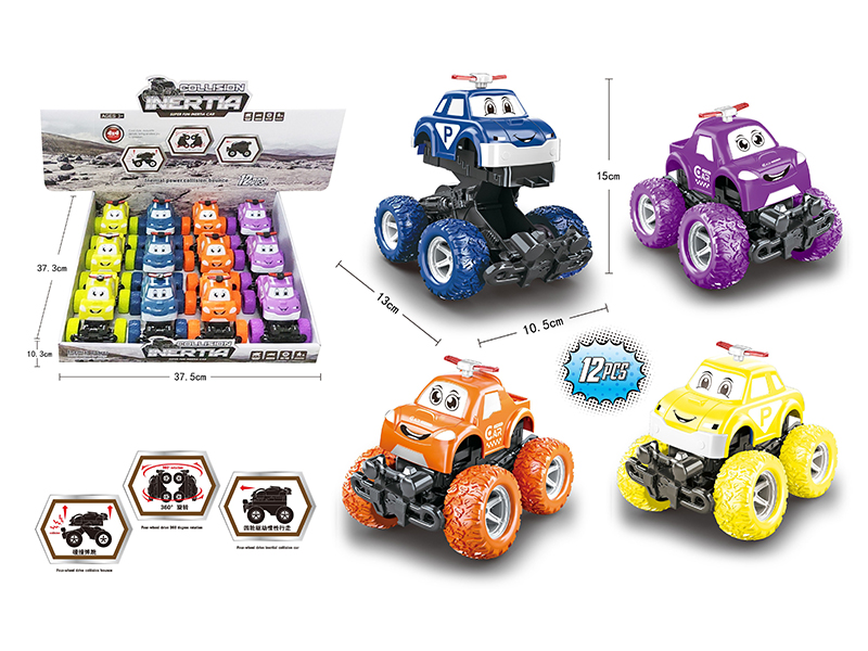Friction Crash Bounce Police Car(12pcs)