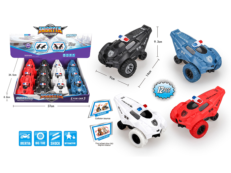 Friction 360° Rotating Police Car(12pcs)