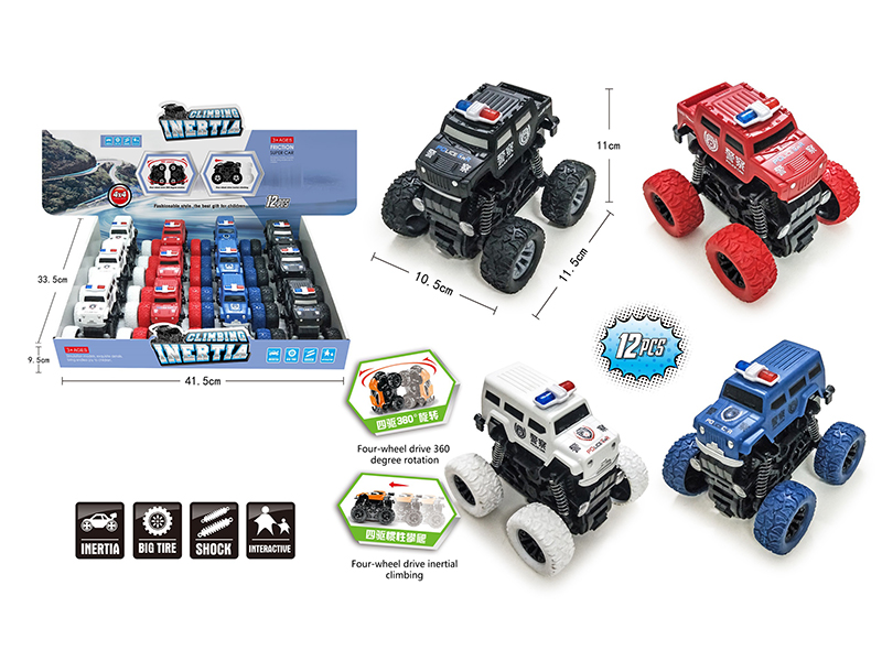 Double Friction Rotating Stunt Police Car(12pcs)