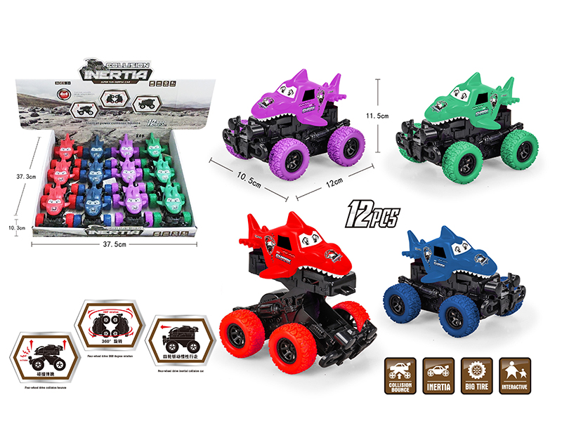 Friction Crash Bounce Transformation Shark Car(12pcs)