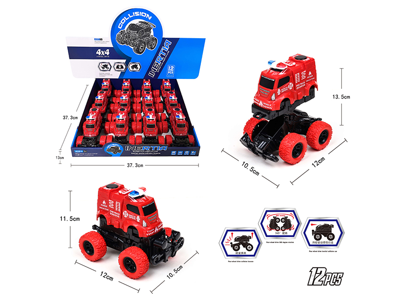 Friction Crash Transformation Fire Control Police Car(12pcs)