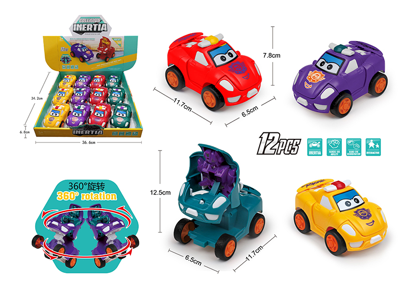 Friction Deformation 360° Rotating Stunt Car(12pcs)