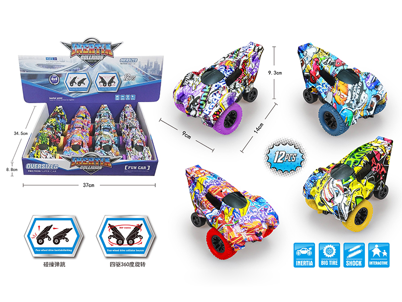 Friction Graffiti Rotating Stunt Car(12pcs)