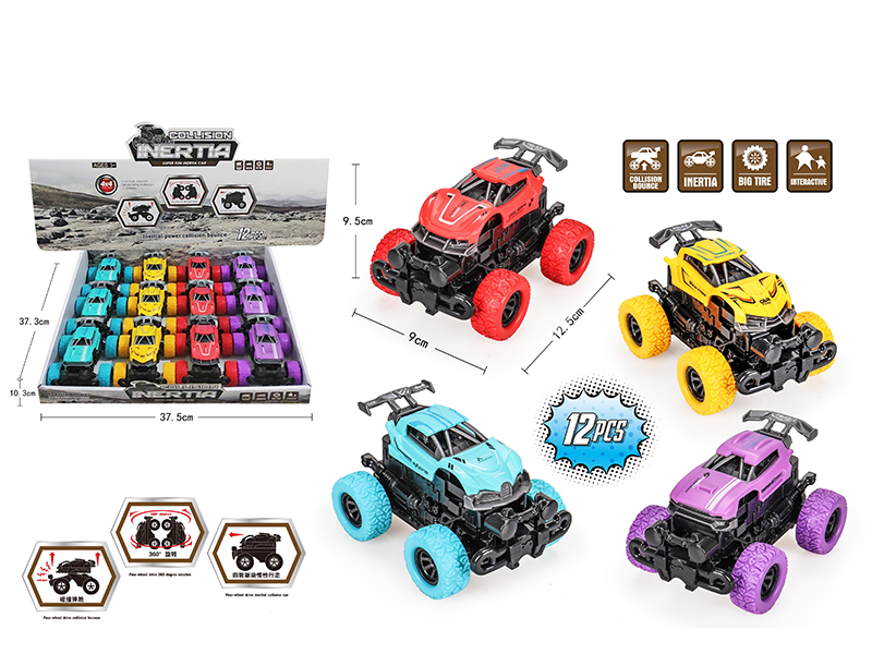 Friction Crash Bounce Cross Country Car(12pcs)