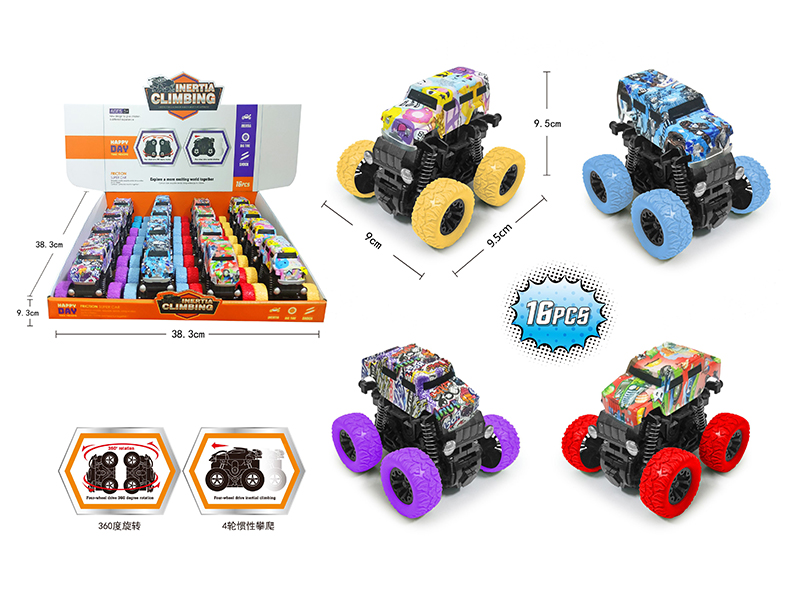 Double Friction 360° Rotating Stunt Cross Country Car(16pcs)