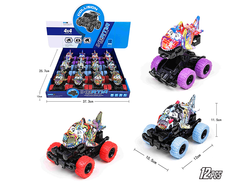 Friction Crash Deformation Shark Car(12pcs)
