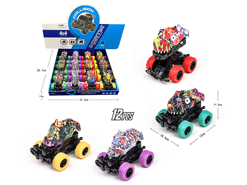 Friction Crash Deformation Dinosaur Car(12pcs)