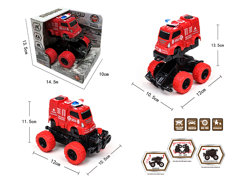 Friction Crash Deformation Fire Control Police Car