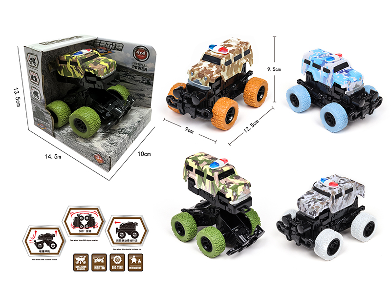 Friction Crash Deformation Camouflage Police Car