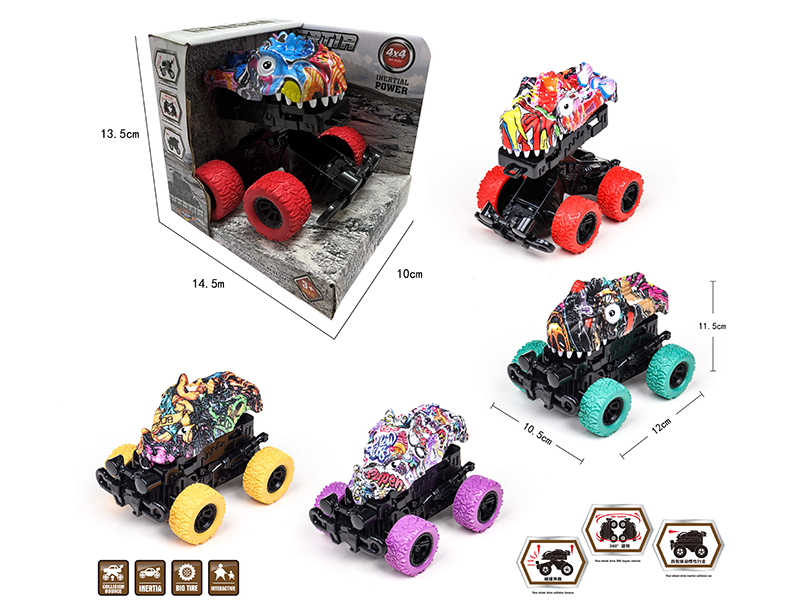 Friction Crash Bounce Deformation Dinosaur Car