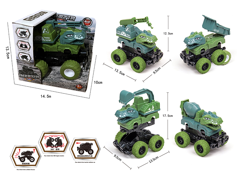 Friction Crash Deformation Dinosaur Engineering Truck