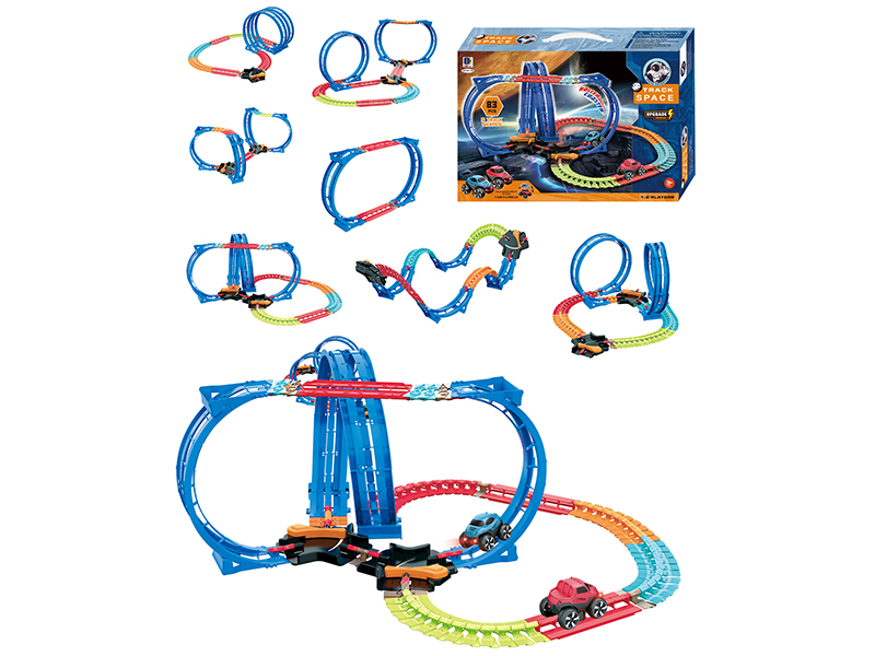 83Pcs Diy B/O Rail Roller Coaster Toy