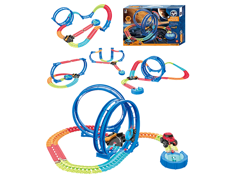 110Pcs B/O Diy Automatic Turning Track Roller Coaster