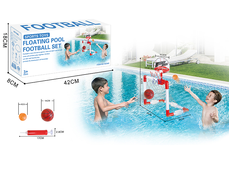 Floating Basketball Hoop And Football Gate 2 In 1 Set