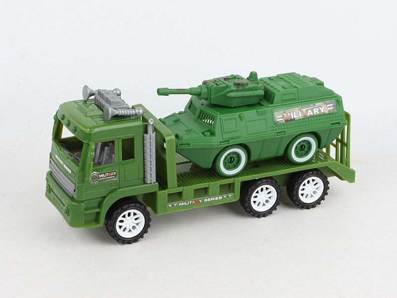 Friction Military Trailer With Armored Car