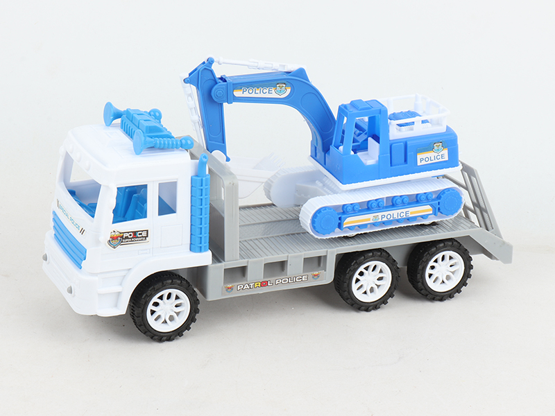 Friction Police Trailer With Excavator