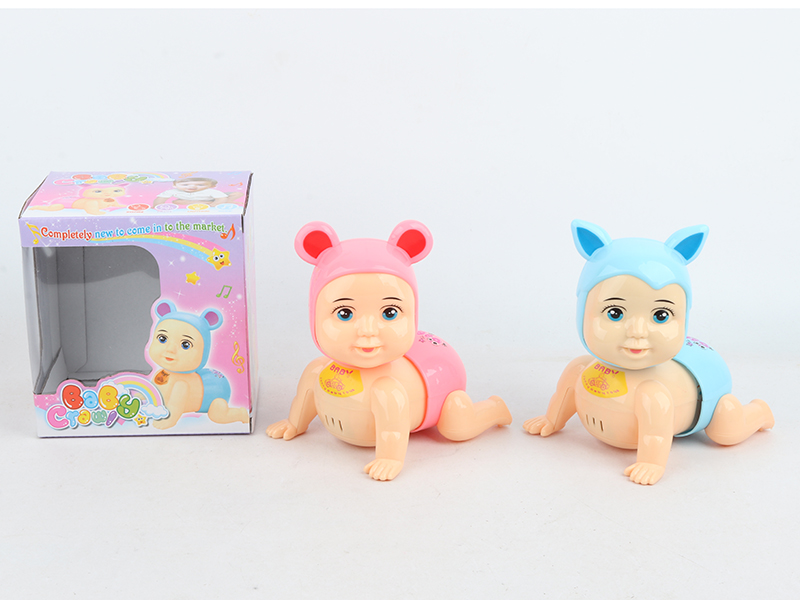 B/O Crawling Baby Doll With Light And Music