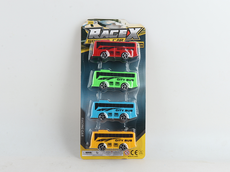 4PCS Pull Back Bus