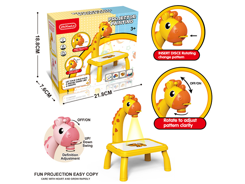 Small Size Deer Projection Drawing Board (Yellow/Pink)