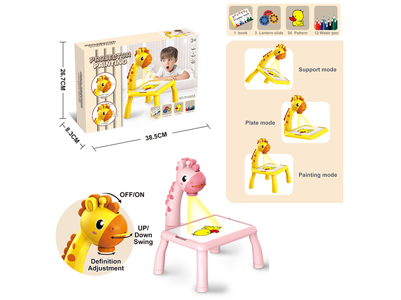 Large Size Deer Projection Drawing Board (Yellow/Pink)