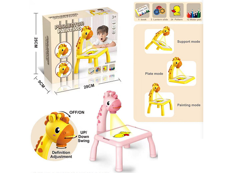 Large Size Deer Projection Drawing Board (Yellow/Pink)