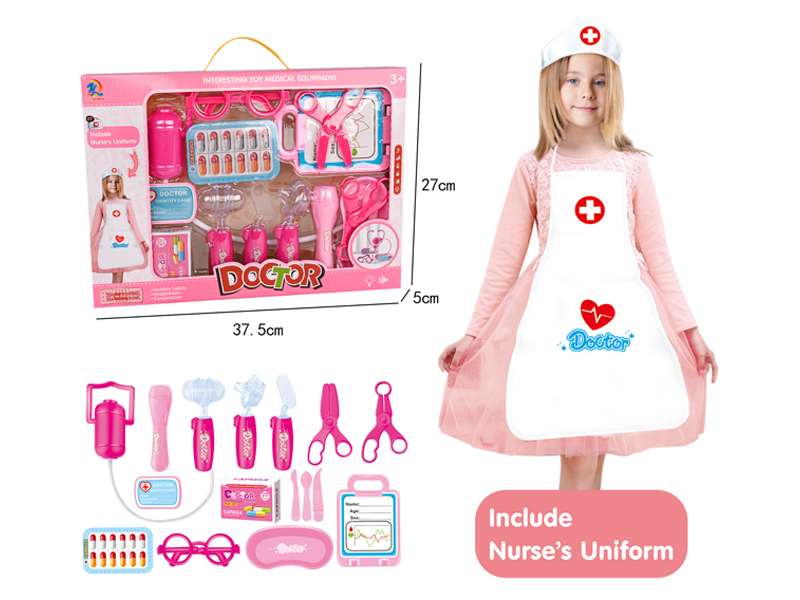 18PCS Girl Doctor Toy with Nurse Apron