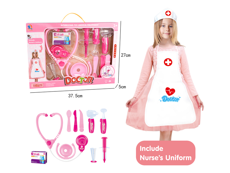 12PCS Girl Doctor Toy with Nurse Apron