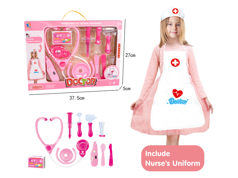 12PCS Girl Doctor Toy with Nurse Apron