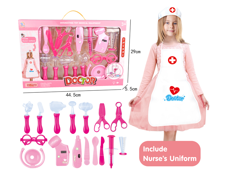 18PCS Girl Doctor Toy with Nurse Apron