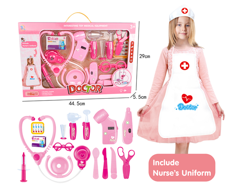 17PCS Girl Doctor Toy with Nurse Apron