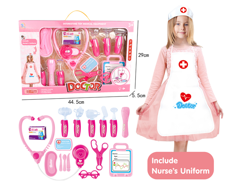 18PCS Girl Doctor Toy with Nurse Apron
