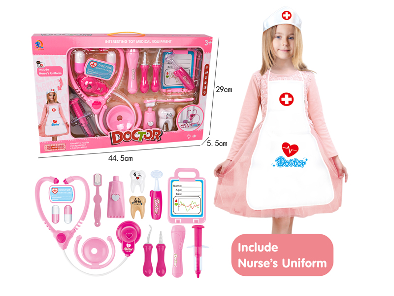 17PCS Girl Doctor Toy with Nurse Apron
