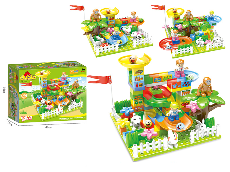 Slide Building Blocks (With 6 Dolls)95pcs
