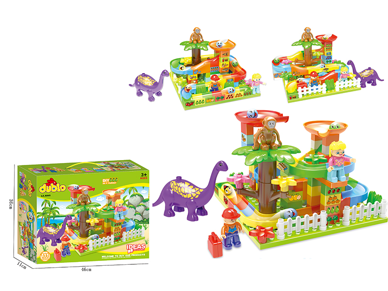 Dinosaur Slide Building Blocks (With 4 Dolls)111pcs