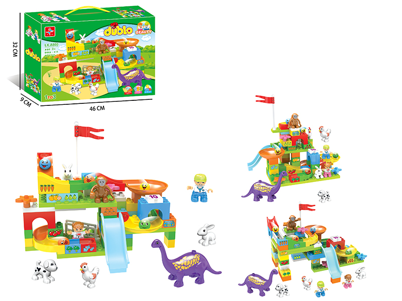 Slide Building Blocks (With 6 Dolls)100pcs