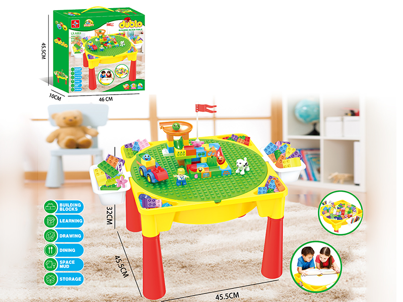 Multifunctional Building Blocks Table (With 2 Dolls)56PCS