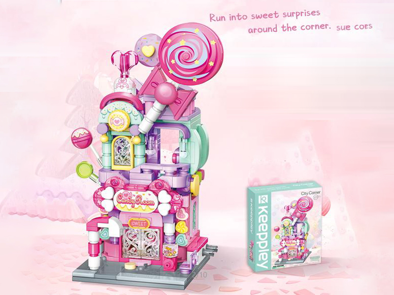 358Pcs Cute Street View Building Blocks