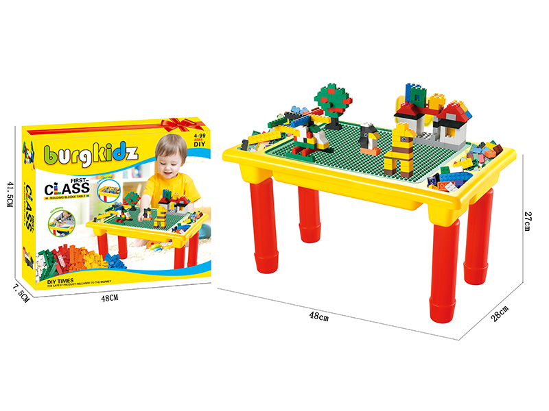DIY Building Blocks Table + 1000pcs Building Blocks(Including Doll,Weapons)