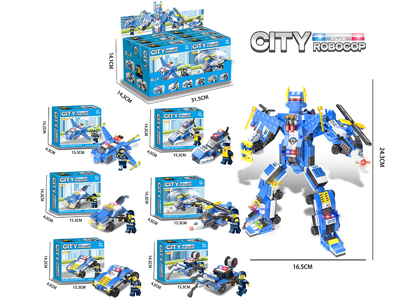 City Police Robocop 6 In 1 Building Blocks(Including 6 Dolls)512PCS