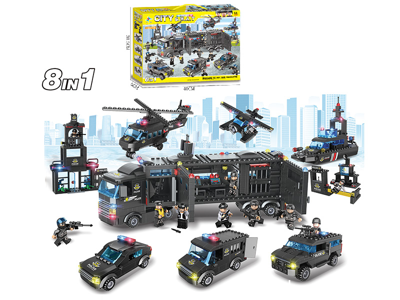 City S.W.A.T Building Blocks 1102pcs 8 In 1
