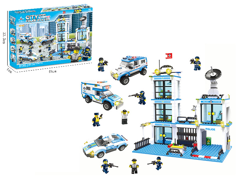 City Series Police Station Building Blocks(Including 8 Dolls)818pcs