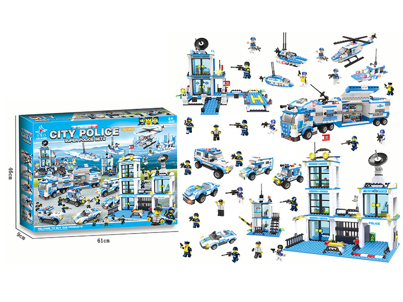 City Police Super Police Sets 3 In 1 Building Blocks(Including 24 Dolls) 2321pcs